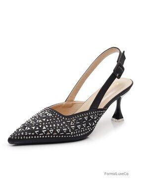 Slingback Kitten Heel Pointed Toe Pump Metal Ornament
